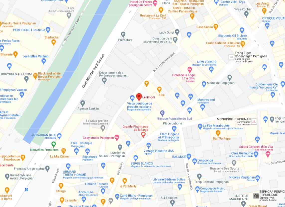 Le Limoni Restaurant Méditerranéen à Perpignan photo géolocalisation sur google maps à cliquer